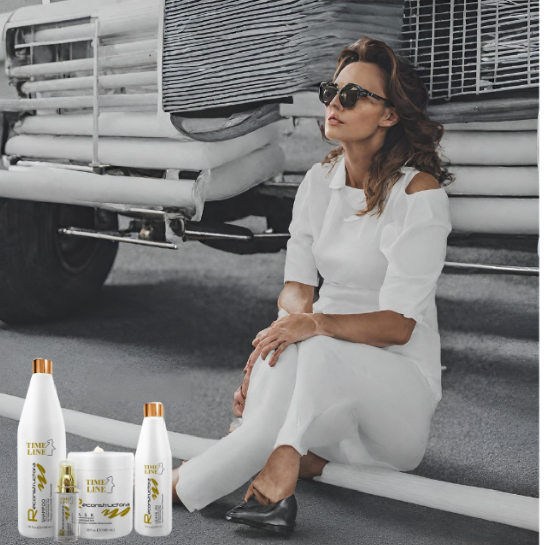 Línea Reconstructora Amostimeline para Cabello Dañado con extracto de bambu, cacao