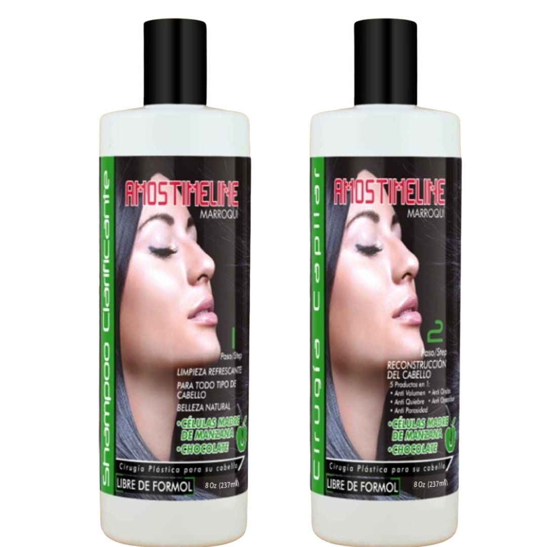 Cirugía Capilar de Células Madre sin Formol – Tratamiento con Keratina, Alisado y Brillo Natural 32 OZ- SHAMPOO Y TRATAMIENTO