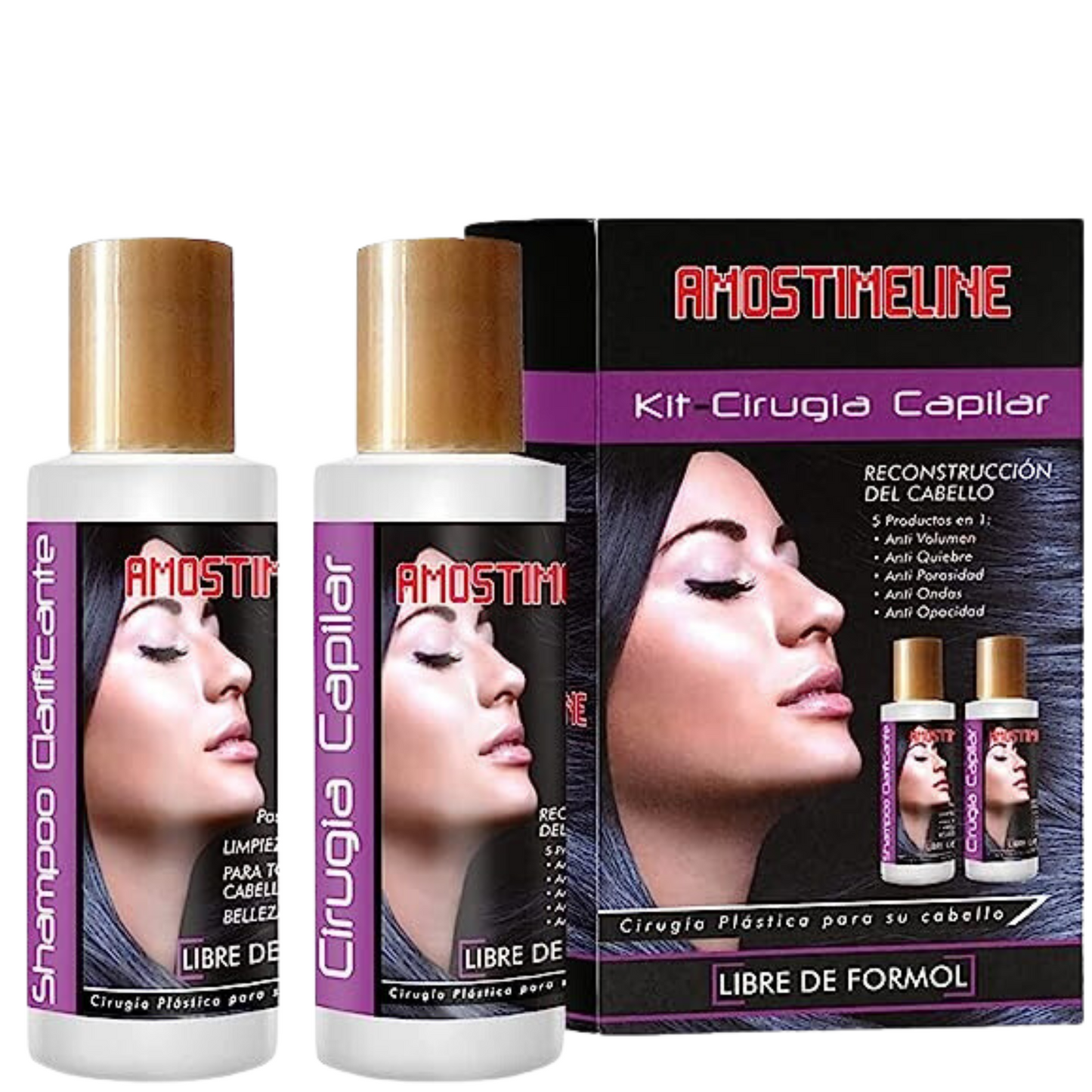 Cirugia Capilar Tratamiento de reparación de cabello de 2 pasos para cabello dañado, champú antiencrespamiento y kit de tratamiento de rotura de cabello, champú sin sulfato para cabello más fuerte y suave, 4 oz cada uno