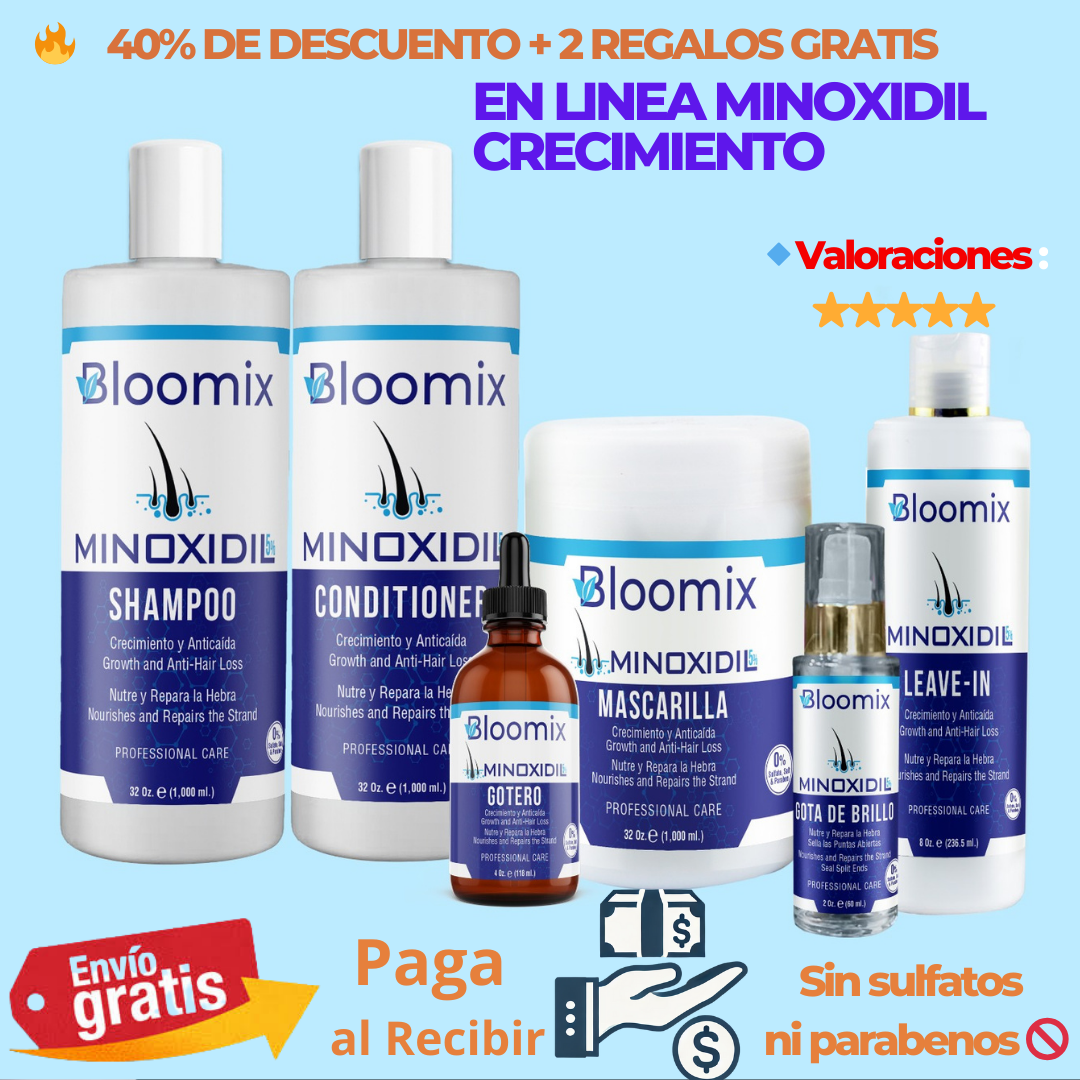 Kit Capilar de Minoxidil para el crecimiento del cabello, fortalecimiento y control de la caída