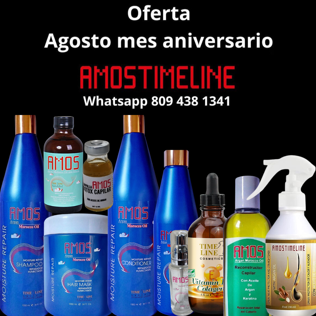 Linea Hidratante aceite de argan amostimeline mas 4 productos extras en oferta aniversaria mes de agosto por solo 2500 pesos